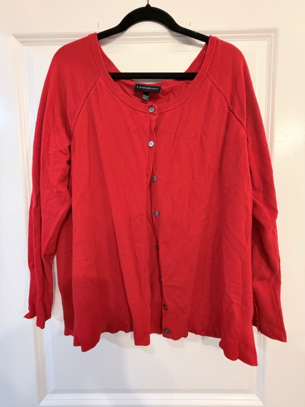 Lane Bryant Bright Red Button-Front Women's Top